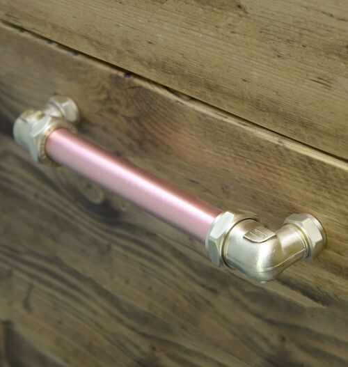 Brass and Copper Bolt U-Barn Pull - 300 x 22 x 67mm Satin Lacquered