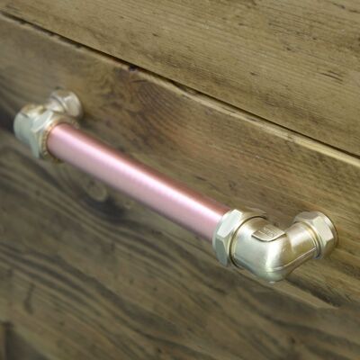 Brass and Copper Bolt U-Barn Pull - 700 x 22 x 67mm Natural Copper