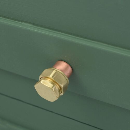 Copper and Brass Raised Knob - Natural Copper