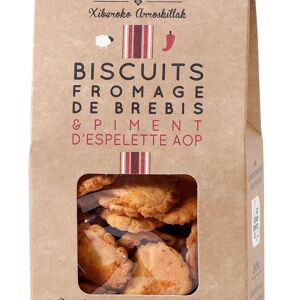 Biscuits apéritifs au Fromage de Brebis et Piment d'Espelette AOP, en étui 80g