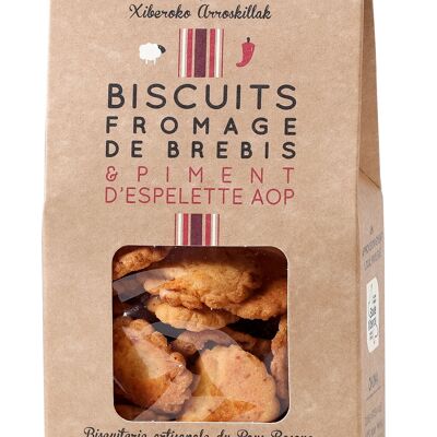 Aperitif biscuits with Sheep's Cheese and AOP Espelette Pepper, in 80g case