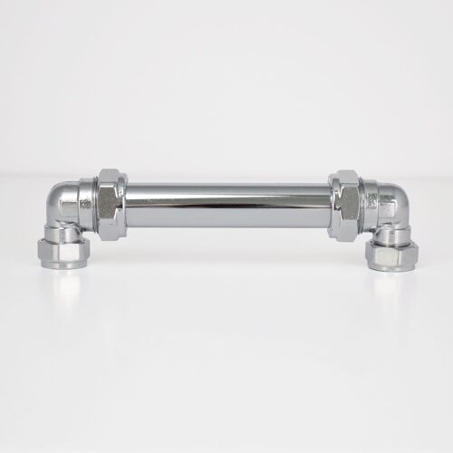 Chrome U Pull Industrial Bolted Detail - 128mm Hole Centres