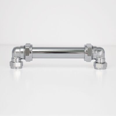 Chrome U Pull Industrial Bolted Detail - 128mm Hole Centres