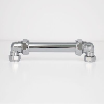 Chrome U Pull Industrial Bolted Detail - 512mm Hole Centres