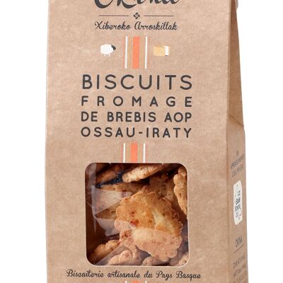 Galletas de aperitivo con Queso de Oveja DOP Ossau-Iraty, en estuche de 80g