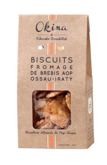 Biscuits apéritifs au Fromage de Brebis AOP Ossau-Iraty, en étui 80g 1