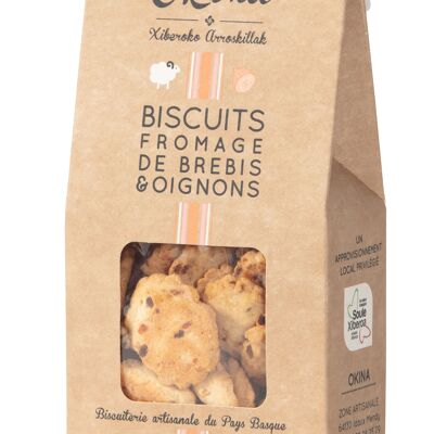 Aperitif biscuits with Sheep's Cheese and Onions, in 80g case