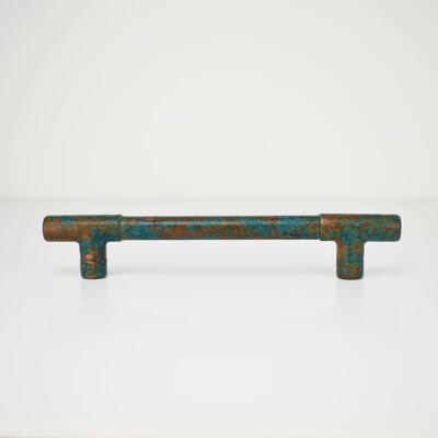 Dark Verdigris Copper Handle - All Over - 128mm Hole Centres