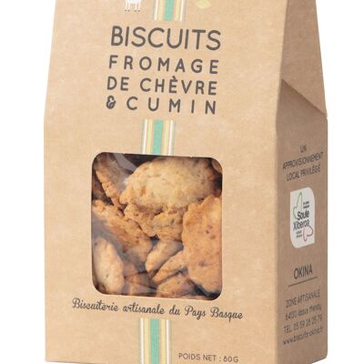 Aperitif biscuits with Goat Cheese and Cumin, in 80g case