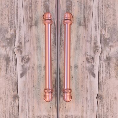 Manija de cobre industrial con extremos de pernos - Centros de agujeros de 288 mm - Cobre natural
