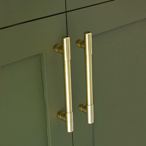 High Polish Brass T-Shaped Pull Handle - 288mm Hole Centres