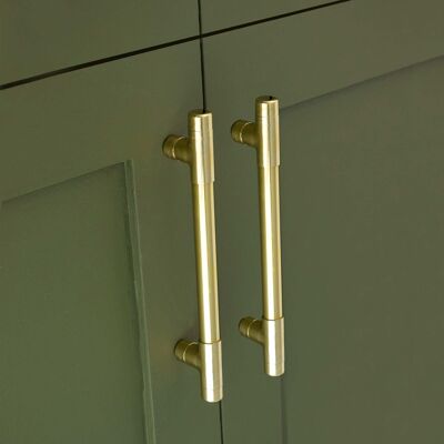 High Polish Brass T-Shaped Pull Handle - 512mm Hole Centres