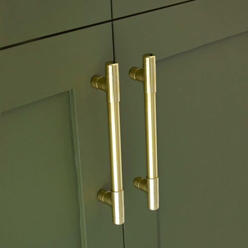 High Polish Brass T-Shaped Pull Handle - 640mm Hole Centres