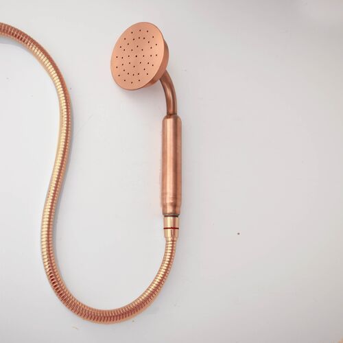 Solid Copper Handheld Shower Head Attachment - Natural Copper