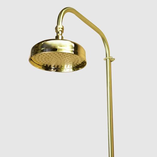 Brass Shower Head - Large Traditional Bell - Small 153mm - Natural Brass