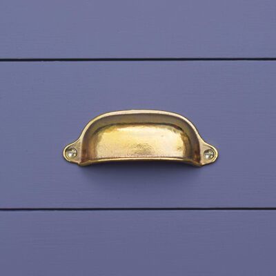 Brass Cup Finger Pull - Satin Lacquered Brass