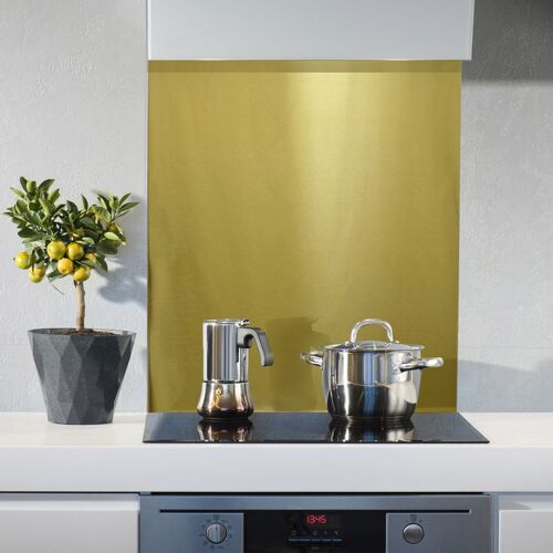 Brass Kitchen Splashback - 60cm x 75cm - Matt Lacquered - Glue / Sealant
