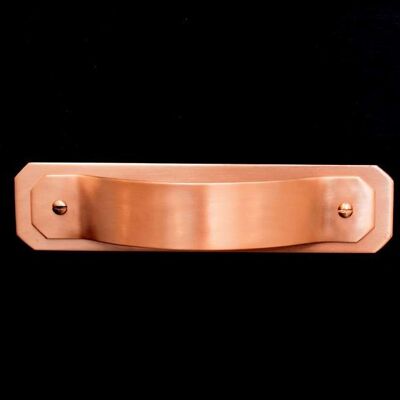 Copper Handle and back-plate with Bevelled Corners - Matt
