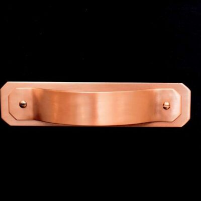 Copper Handle and back-plate with Bevelled Corners - Matt