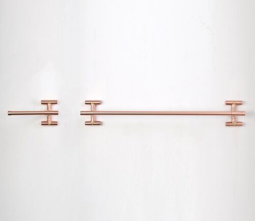 I-mounted Copper Bathroom Set - Toilet Roll Holder - Satin Lacquered