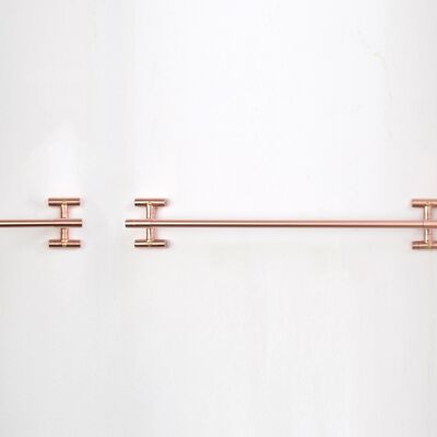 I-mounted Copper Bathroom Set - Towel Rail - Satin Lacquered