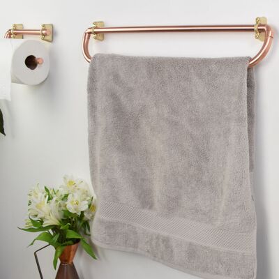 Set de Salle de Bain Cuivre Arrondi - Porte Serviette - Laqué Satiné