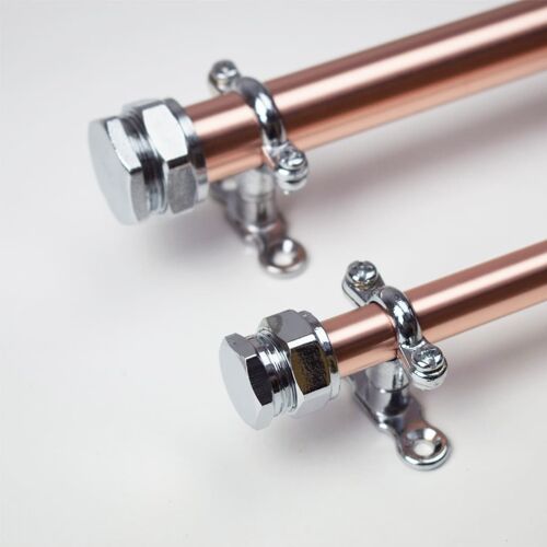 Curtain Rail in Copper and Chrome - Natural Copper - 120cm - 15mm