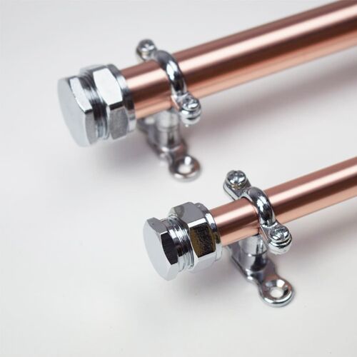 Curtain Rail in Copper and Chrome - Satin Lacquered - 180cm - 15mm