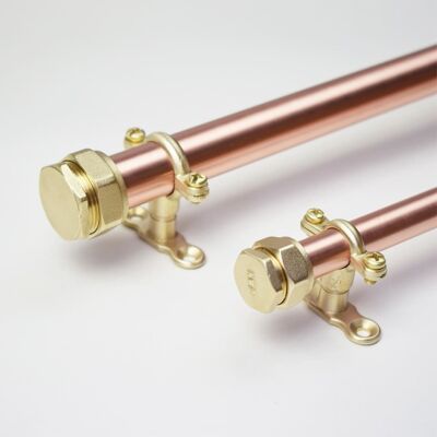 Curtain Rail in Copper and Brass - Natural Copper - 120cm - 22mm
