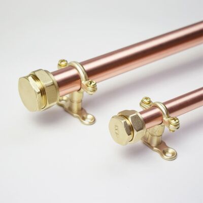 Curtain Rail in Copper and Brass - Natural Copper - 300cm - 15mm