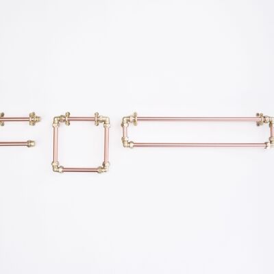 Industrial Copper and Brass Bathroom Set - Toilet Paper Holder - Satin Lacquered