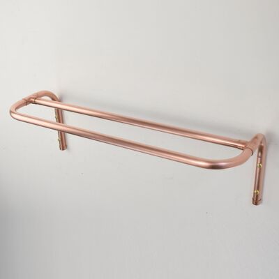 Copper Twin Rail Towel Rack - Satin Lacquered