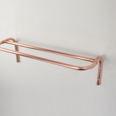 Copper Twin Rail Towel Rack - Satin Lacquered