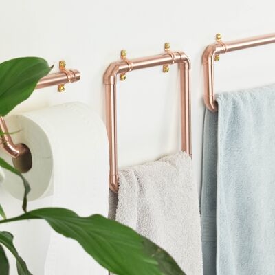 Copper Bathroom Set - Towel Ring - Satin Lacquered