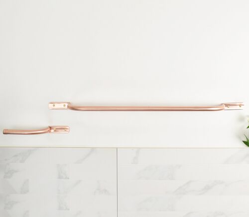Curved Copper Bathroom Set - Towel Rail - Satin Lacquered