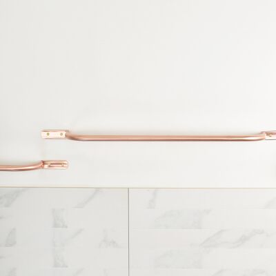 Curved Copper Bathroom Set - Towel Rail - Satin Lacquered