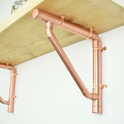 Handmade Copper Shelving Bracket - Set of 2 - Satin Lacquered