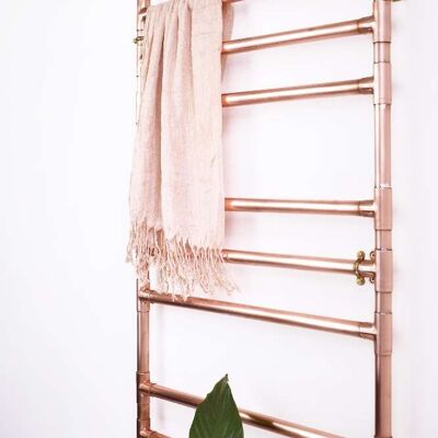 Heated Copper Towel Ladder - Medium (100cm) - Satin Lacquered