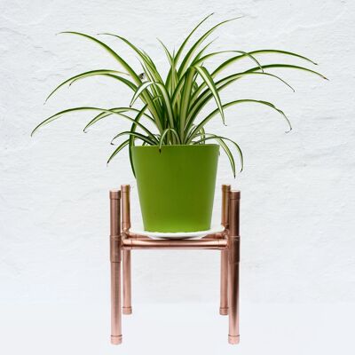 Handmade Copper Plant Stand - Satin Lacquered