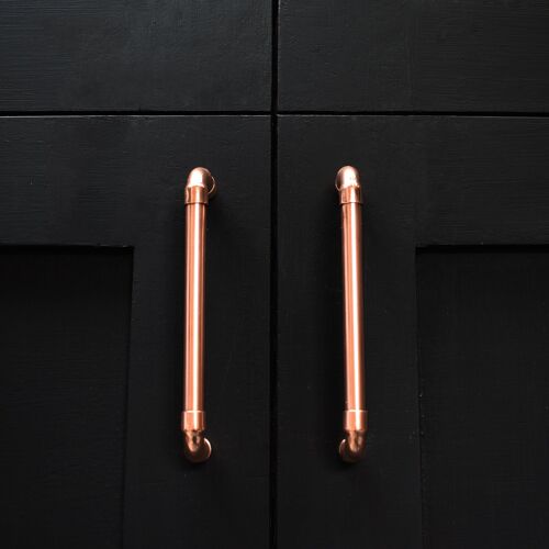 Solid Copper Handle (Mini) - Natural Copper - 128mm Hole Centres