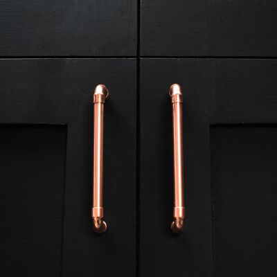 Solid Copper Handle (Mini) - Natural Copper - 160mm Hole Centres