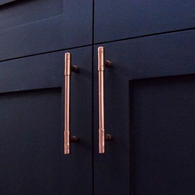 Solid Copper Handle T-shaped (Mini) - Natural Copper - 160mm Hole Centres