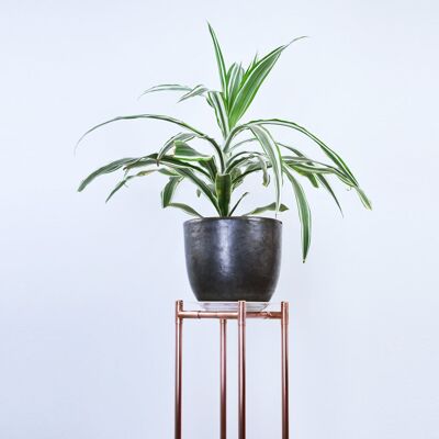 Handmade Tall Slim Copper Plant Stand - Natural Copper
