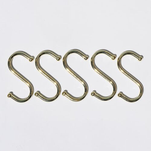 Brass S Hooks - Set of 15