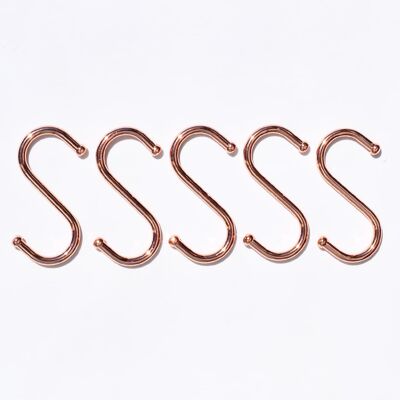 Copper S Hooks - Set of 5