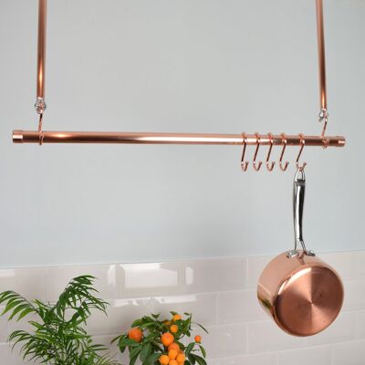 Copper Hanging Pot and Pan Rail - Small - Natural Copper