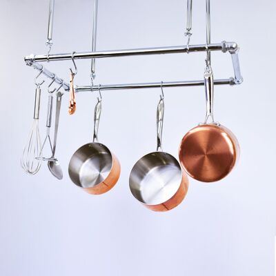 Chrome Ceiling Pot and Pan Rack - Medium