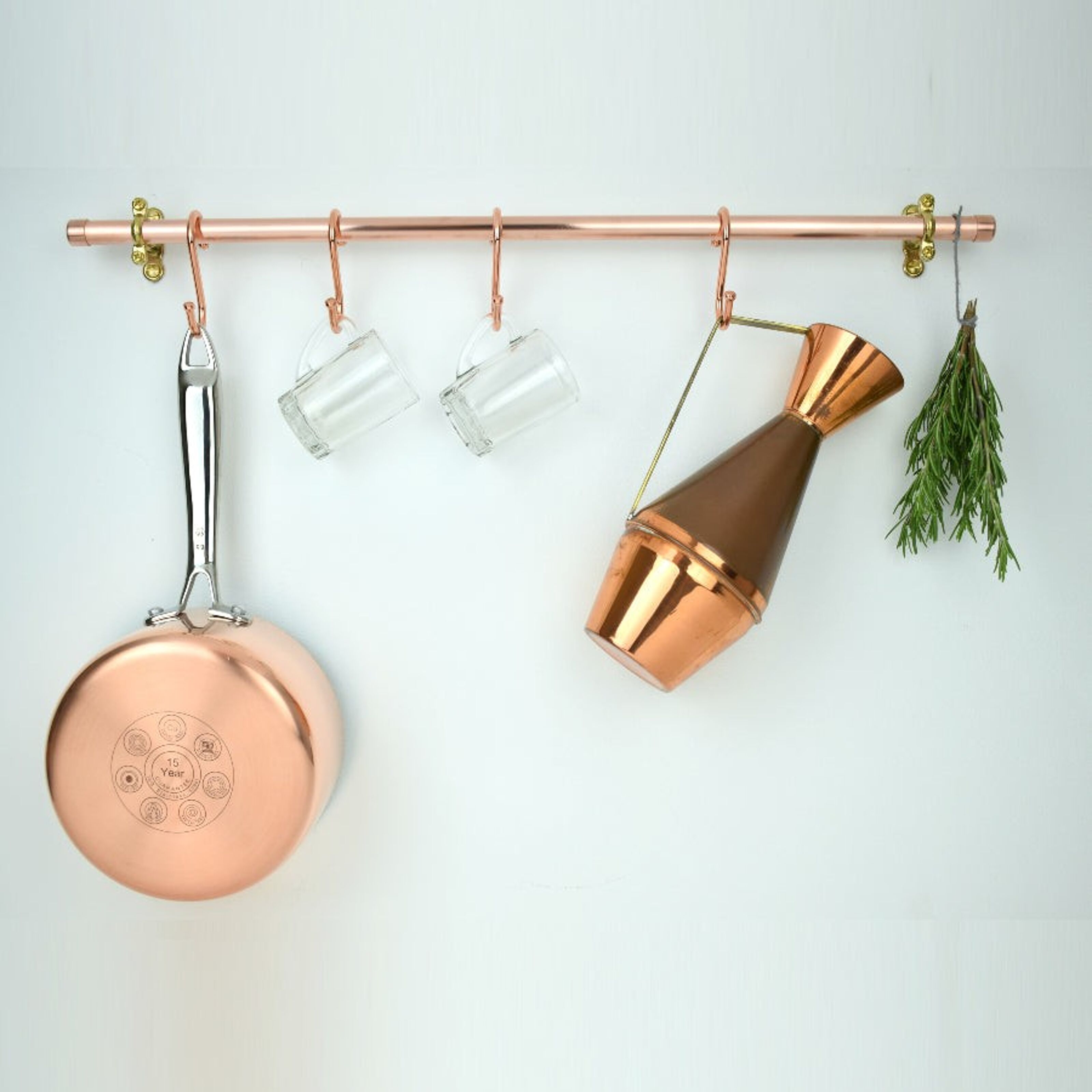 Brass Pot and Pan Rail Diameter: 15mm Kitchen Storage Brass Kitchen Rack  Brass Hanging Rack Brass Pot and Pan Storage 