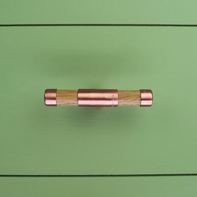 Copper Knob with Oak T-Shaped