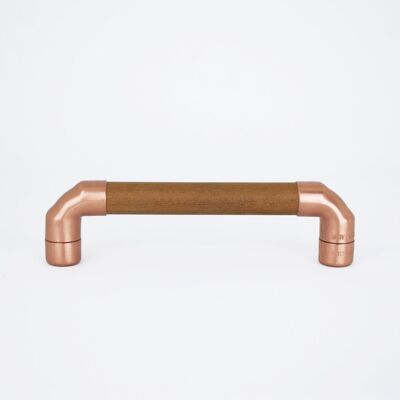 Copper Handle with Sapele - 128mm Hole Centres